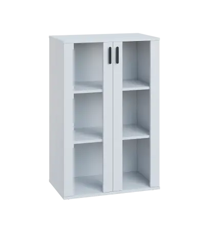 LN 3 - 7S kancelářská skříň, 2-dveřová, prosklená, 1107x720x400, bílá